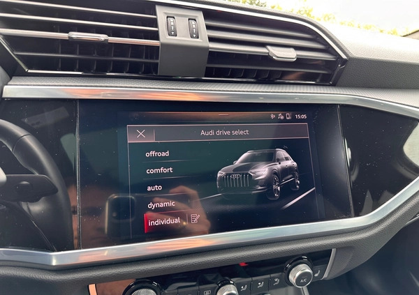 Audi Q3 cena 143000 przebieg: 18542, rok produkcji 2021 z Myślenice małe 781